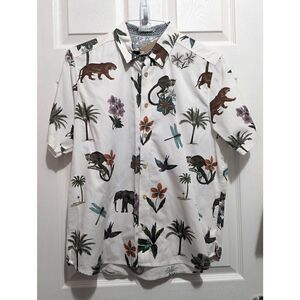 Ted Baker Short Sleeve animal print button down shirt size 5